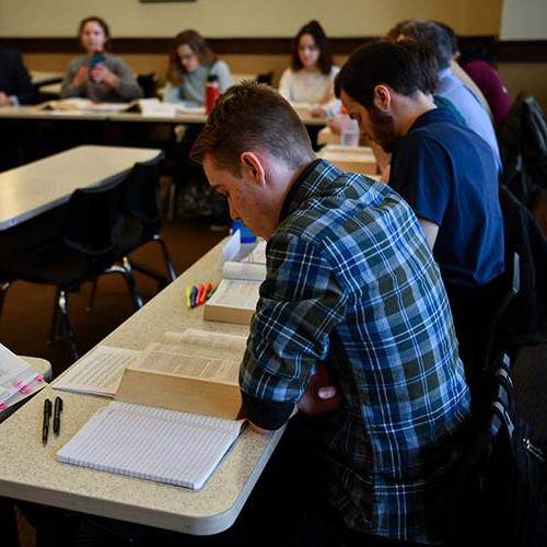 Students in a seminar class